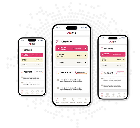 phones displaying an app