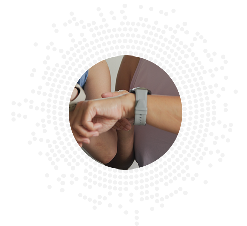 wearable device on wrist